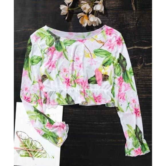 Floral Beach Cover Up Small - Picture 3 of 10